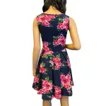 White Mark Floral Print Fit and Flare Dress