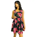 White Mark Floral Print Fit and Flare Dress