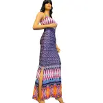 White Mark Ikat Print Bodycon Maxi Dress