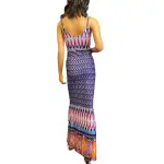 White Mark Ikat Print Bodycon Maxi Dress