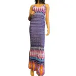 White Mark Ikat Print Bodycon Maxi Dress